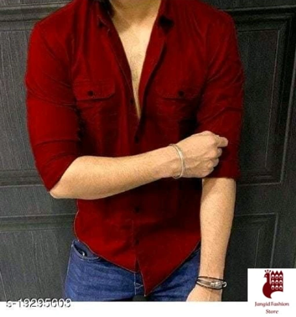 Urbane Fashionista Men Shirts Trendy Latest Men Shirts - 1, M, Long Sleeves, Solid, INDIA, RED